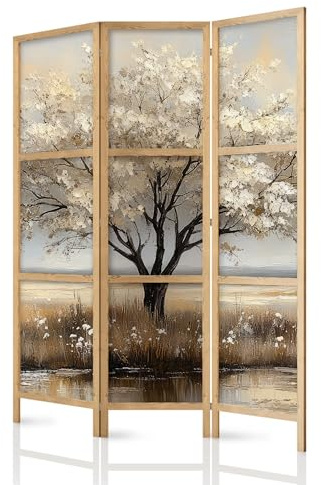framed concept - Paravent Raumteiler aus Holz 135x172 cm, 3-teilig, einseitig, im orientalischen Stil