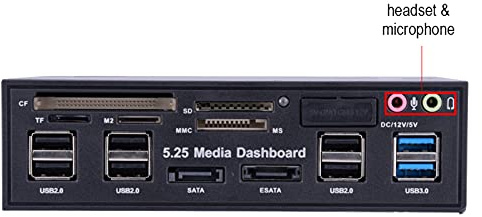 Stylebest 5,25-Zoll-Medien-Dashboard, All-in-1-Kartenleser mit USB 3.0 USB 2.0 ESATA -Audioanschlüssen, für OS-Computergehäuse