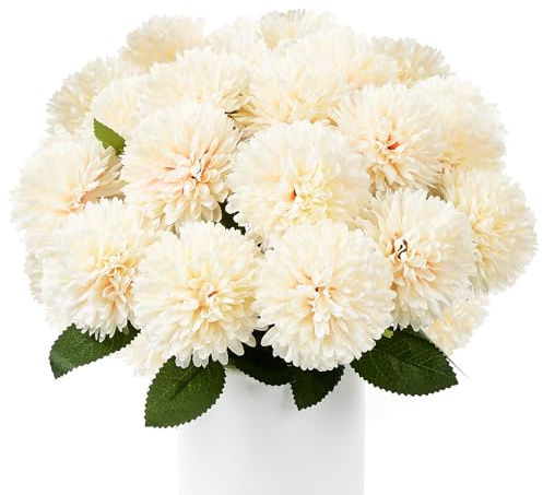 XIANNVXI 12 Stück Kunstblumen wie Echt Sekt Chrysanthemen Künstliche Blumen Sekt Fake Blumen Plastikblumen Deko Vasen für Blumenarrangements, Hochzeiten, Heimdekorationen