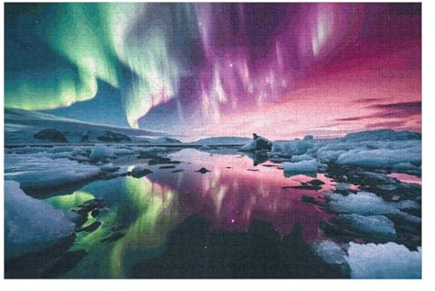 Puzzles Für Erwachsene, Nordlichter Puzzle, 1000 Teile, Kreatives, Geistiges Spielzeug, Kinder, Montagespiele （75×50cm）