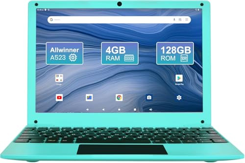 ZHAOHUIXIN Tablet Android 13 da 10,1 pollici con tastiera, Octa-Core A523 mini laptop per bambini studenti, 4 GB di RAM 128 GB di ROM, schermo HD IPS, batteria da 5000 mAh, pacchetto Netbook WiFi BT