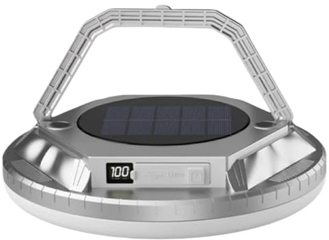shjxi Lampe de camping, 1600 lumens, lampe de survie solaire étanche et portable, pour jardin, cour, patio, porche, balcon, randonnée, randonnée