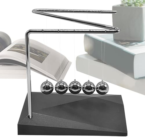 Newtons Cradle | Newton Cradle Balance Balls, Perpetual Motion Desk Toy | Steel Ball, Fidget Toys Adults, Cool Science Gadgets, Swing Desk Accessories for Kids Students Teachers