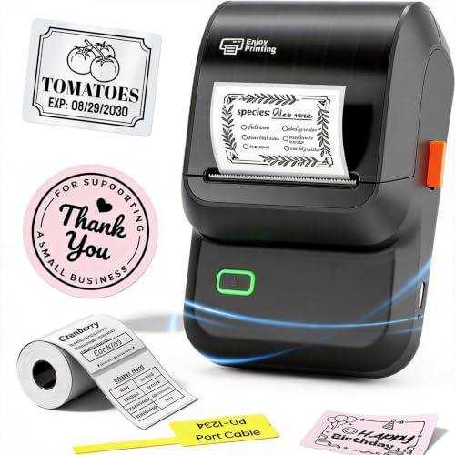 Omezizy M100 Label Maker Machine, 2-inch Bluetooth Thermal Label Maker, Portable Label Sticker Printer Machine with Waterproof Labels for Small Business, Retail, Home, Office, School, Black