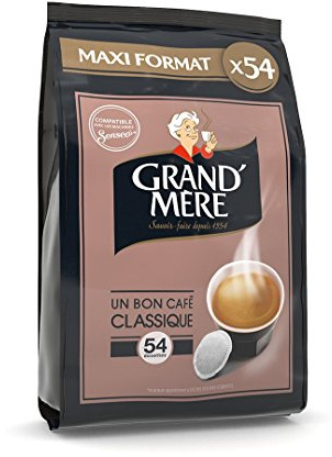 Grand-Mère Dosettes Café - Classique - 162 Dosettes Compatibles avec les Machines Senseo (Lot de 3 X54 Dosettes)