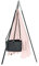 Ausstellungsstück Leander Babywiege Wiege grau Set inkl. Comfort Träumeland Softschaummatratze, Schleier soft pink, Haken und Stativ grau