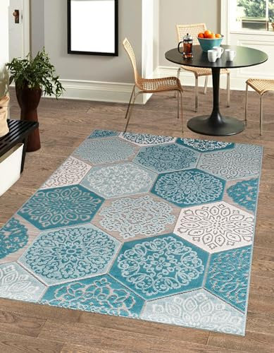 Balta Rugs In- und Outdoor-Teppich Classic Hexagon Tiles Green L 160x230cm für Innen und Außen