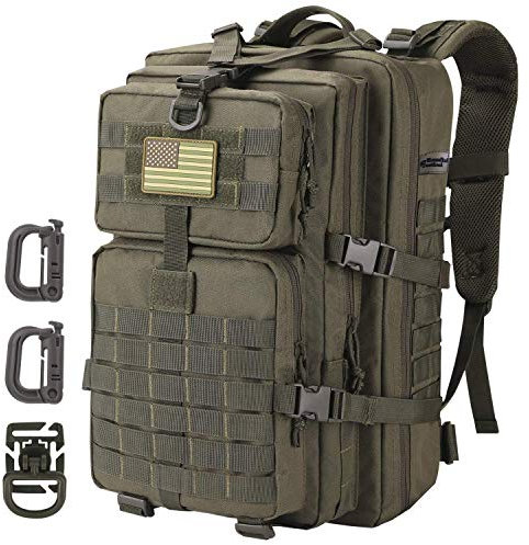 Hannibal Tactical 40L MOLLE Assault Pack, Tactical Backpack Military Army Camping Rucksack, 3-Day Pack, Olive