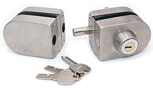 NUZAMAS Cerradura de la puerta de vidrio, cerradura de seguridad, cerradura de la puerta de vidrio de acero inoxidable 304 con 3 llaves,vitrina adecuada para el baño del hotel de vidrio de 8-12mm