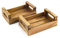 Hostelnovo - Juego de 2 paneras de madera natural envejecida para mesa - Producto sostenible y de proximidad, fabricado en España - 20.5 x 13 x 6.5 cm - 2 unidades