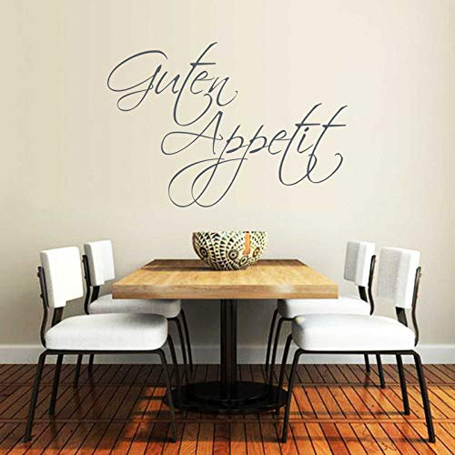 INDIGOS UG - Wandtattoo Wohnzimmer - Wandaufkleber Guten Appetit 60cm x 40cm anthrazit - Aufkleber Kinderzimmer Schlafzimmer Küche Badezimmer Büro Dekoration