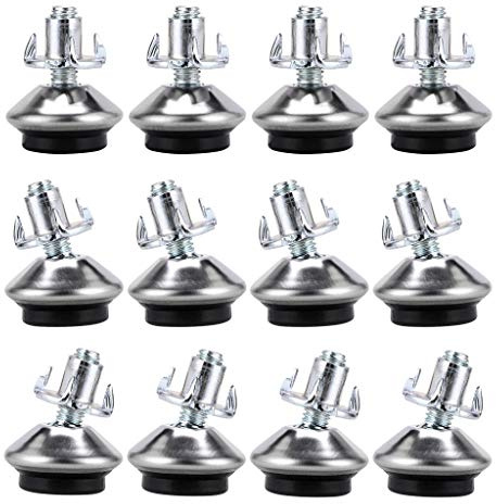 OwnMy M6 Adjustable Swivel Leveling Feet 12 PCS Heavy Duty Furniture Table Legs Swivel Leveler Feet with T-Nut Swivel Heavy Duty Leveling Legs for Workbench, DIY Projects, etc