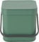 Brabantia Sort & Go Food Waste Bin 6L, Small Countertop Kitchen Compost Caddy with Handle & Removable Lid, Easy Clean, Fixtures included for Wall/Cupboard Mounting, Fir Green