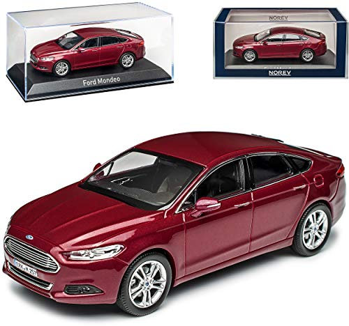 Ford Mondeo MKV Limousine Dunkel Rot Metallic 5. Generation Ab 2013 1/43 Norev Modell Auto mit individiuellem Wunschkennzeichen