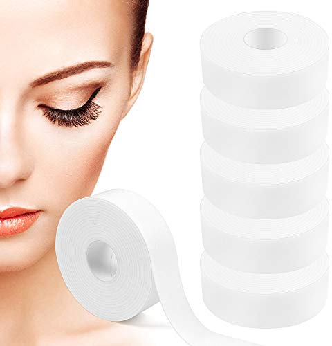 Wimpernverlängerung Klebeband 6 Rollen Wimpernverlängerung Tape Weiß Wimpernklebeband für Wimpern Lash Extension, 5M pro Rolle