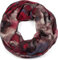 styleBREAKER Damen Loop Schal mit abstraktem Pinselstrich Muster, Schlauchschal mehrfarbig bunt, Tuch 01017130, Farbe:Bordeaux-Taupe-Schwarz