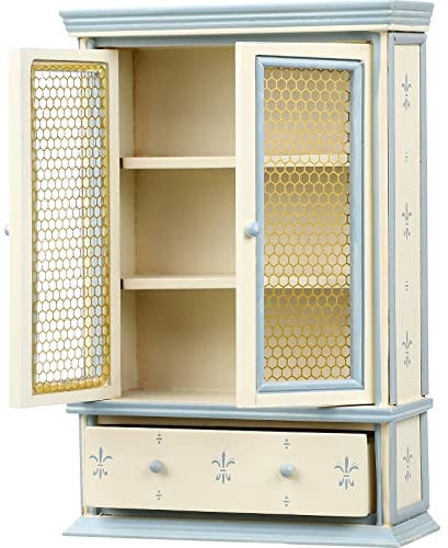 Puppenhaus Möbel 1:12, Bücherregal mit 3 Schubladen, Miniatur Schrank aus Holz, 3-stöckiges Puppenhaus Zubehör für Schlafzimmer & Wohnzimmer, Dekoration für Puppenhaus, Modell Spielzeug