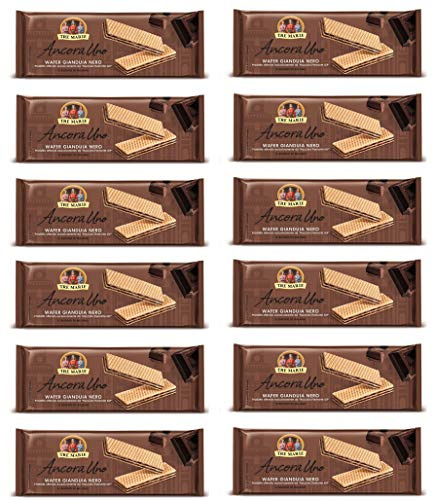 12x Tre Marie Ancora Uno Wafer Gianduia Nero mit Gianduja-Creme Produkt erhalten von Piemont Haselnuss IGP 175g