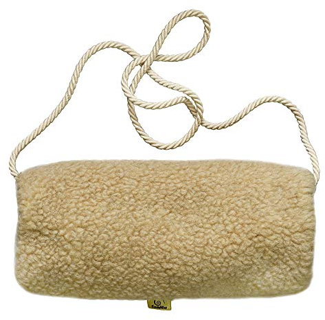 SamWo, Manchon en laine de mouton naturelle avec cordon en coton. - Beige - M-L