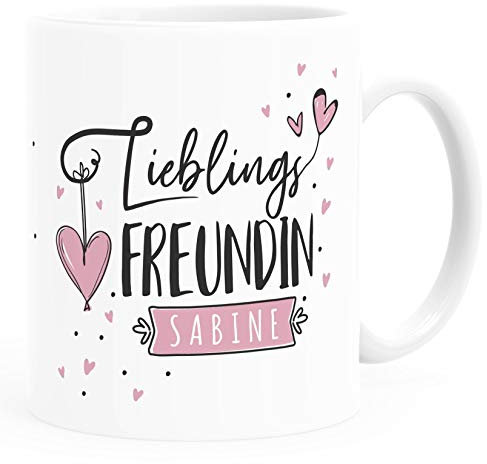 SpecialMe® Tasse Lieblings-Freundin personalisierbar mit Namen persönliche Geschenke kleines Dankeschön weiß Keramik-Tasse