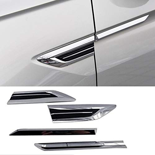 Genericss Accessoires Lot de 4 Autocollants en ABS pour Aile de Porte - pour Tiguan II pour Tiguan II Allspace 2017 2018 2019 2020 (Argent sans Logo)