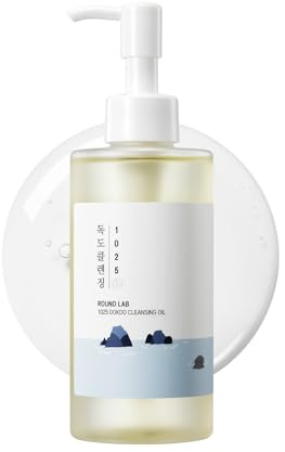 ROUND LAB 1025 Dokdo Cleansing Oil 6.76 Fl Oz, Lightweight Oil Cleanser for Face, Makeup Remover for Sensitive Skin, Blackhead and Pore Cleansing, Easy to Wash Off, No Oily Residue, Korean Skin Care