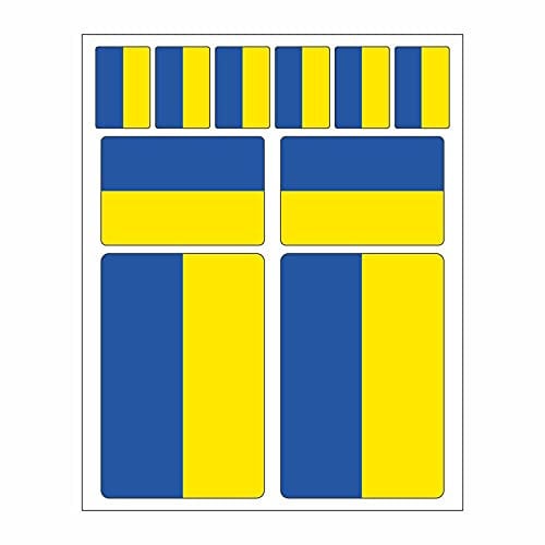 Generisch 10 Stück Flaggen Aufkleber Ukraine Set | Sticker Autoaufkleber