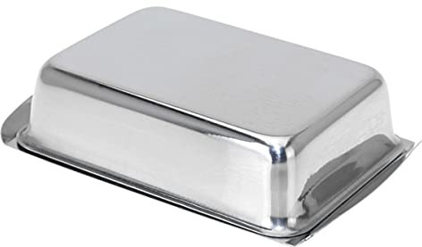 Burriera con coperchio in acciaio inox per burro da 250 g