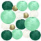 HONMOK 16pcs Lanternes Chinoises en Papier Kit Lanterne Boule Verte Blanche Or Décoration Ronde à Suspendre pour Mariage Anniversaire Fête Prénatale (4/6/8/10 de Diamètre) (Vert)
