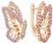 Richapex Boucles d'oreilles femme or 18 Carat Papillon Boucles d'oreilles Tendance Huggie Hoop Or Créoles Boucles d'oreille pour Filles Hypoallergénique bijoux avec Zirconium Cubique (Rose)