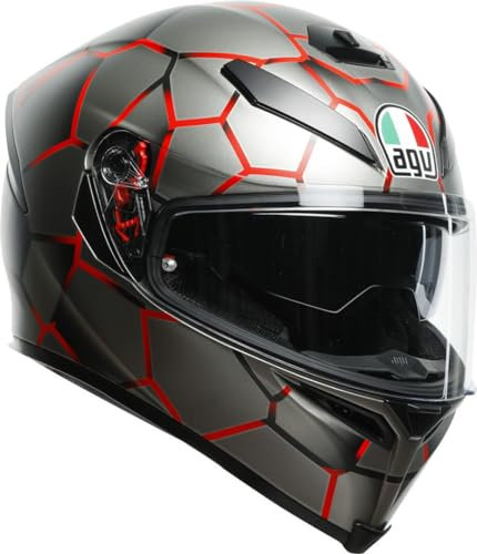AGV K-5 S Vulcanum Helm (Gray/Red,ML (58))