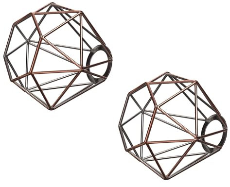 ledscom.de 2 Stück Käfig-Lampenschirm, bronze, E27 / E14, 160mm Ø