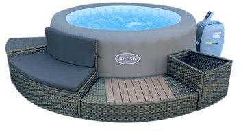 Bestway Habillage Spa Rond en rotin Brun 180cm