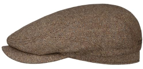 Stetson Belfast Silk Schiebermütze Herren Made in EU Frühjahr Sommer Flat Cap beige-braun 55 cm