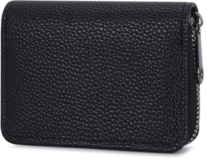 IHIGOGOFA Porte Cartes de Crédit Cuir Fermeture Eclair, Crédit Portefeuille Blocage RFID avec 11 emplacements pour Cartes
