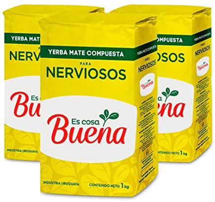 Qumir - Pack de Yerba Mate Es Cosa Buena Nerviosos 1Kg - 3 Unidades - Total 3 Kg de Yerba Mate - La Yerba de Siempre con nuevo nombre