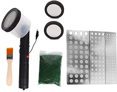Pvczool Kit di Floccaggio Applicatore di Statica Macchina per Floccaggio nel ABS con Impugnatura Antiscivolo per Scenari di Diorami di Modellazione Scenica DIY