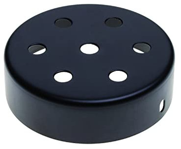 AMARCORDS - Kit Baldachin rosetten aus Metall, 7 Löcher, Farbe SCHWARZ, Lampengehäuse komplett mit Kabelklemmenzubehör, Schrauben und Deckenhalterung. Durchmesser 100 mm, Höhe 35 mm