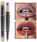 XIRUJNFD 16 Farben Langanhaltender Lippenstift und Lippenkonturenstift Set, Dual-Köpfe, 24 Stunden Wasserfest, Matt (#4)