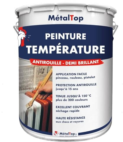 Metaltop - Peinture Temperature - Jaune or - RAL 1004 - Pot 1 L