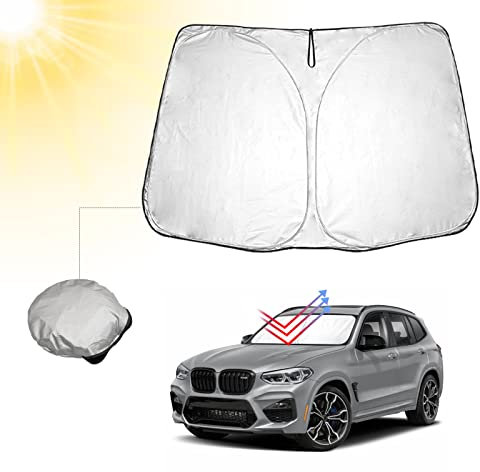 BIBIBO BMW X3 G01 - Cubierta para Parabrisas Delantero Compatible con BMW X3 G01 2018-2021, protección Solar para Parabrisas Delantero del Coche, Plegable, protección contra Rayos UV