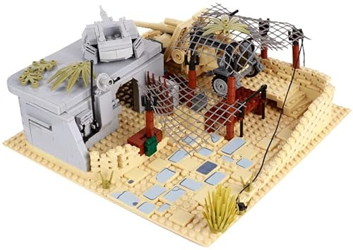 YLtremker WW2 Deutsches Militär Fort Bausteine, 1053 Teile Militär Kriegsszene Festung Architektur Bunker Modell Bausatz Spielzeug