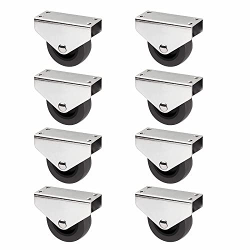 Sotech 8er Set Kastenrolle PASSAU (Ø 50 mm, für Unterbaumontage, dunkelgrau) Bockrolle, leise und bodenschonend, Ideal für Bettkästen und Bodenschubladen