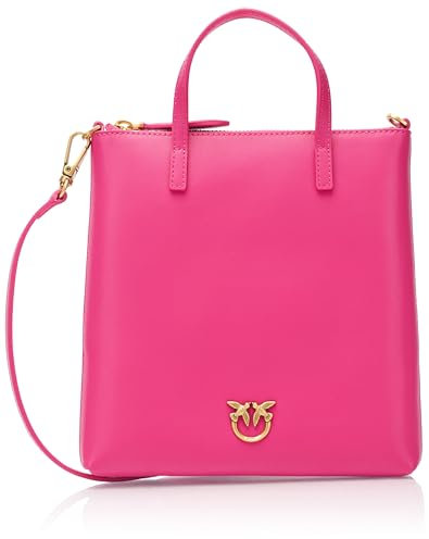 Pinko Mini Shopper Vitello Seta, Borsa Donna, N17Q_Pink Antique Gold, Taglia Unica