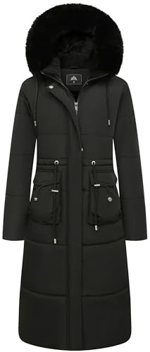 MOERDENG Women's Long Winter Puffer Coat Waterproof Warm Maxi Down Jacket