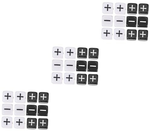 POPETPOP 36stücke Teiliges Plus Minus Würfel Schwarz Und Weiß Seitige Spielwürfel Für Partys Und Gesellschaftsspiele Leicht Und Langlebig Für Lustige Spielabende