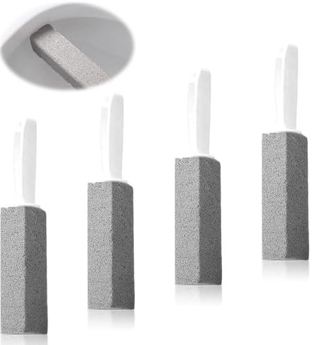 4 Stück Bimsstein Toilettenreiniger mit Griff, Cleaning Block WC, Putzstein für Fußpflege, Bimsstein Reinigungsstein, Bimsstein Toilettenreiniger für Küche, Dusche, Bad, Pool, Waschbecken