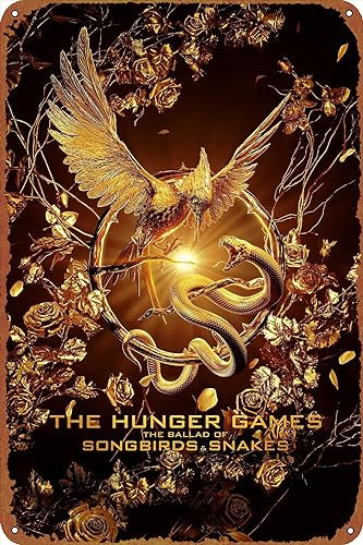 IEITB The Hunger Games: The Ballad of Singbirds & Snakes Art Poster Metalldose Logo Vintage Metall Poster Family Club Bar Cafe Schlafzimmer Wanddekoration Geschenk 20,3 x 30,5 cm