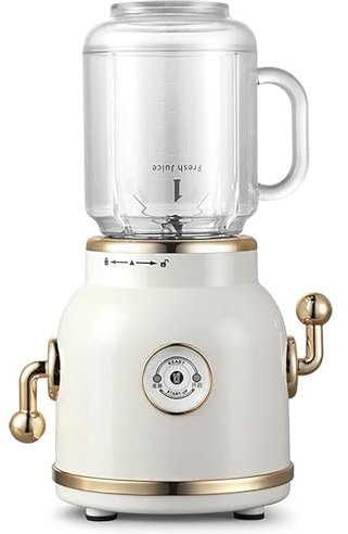 COYOUCO Set Frullatore Sportivo retrò, Frullatore Frullato Mini Spremiagrumi Senza BPA per Frullati E Frullati con Bottiglia da Viaggio E Tazza di Vetro,Bianca