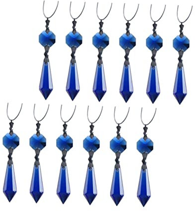TEHAUX 12 Stk Kristall für Kostüm Regenbogentropfen klare Vase Kristallkugel Sonnenfänger blaue Vasen hängender Kristall blaue Kristallverzierungen Fenster Beleuchtung Kranz Anhänger